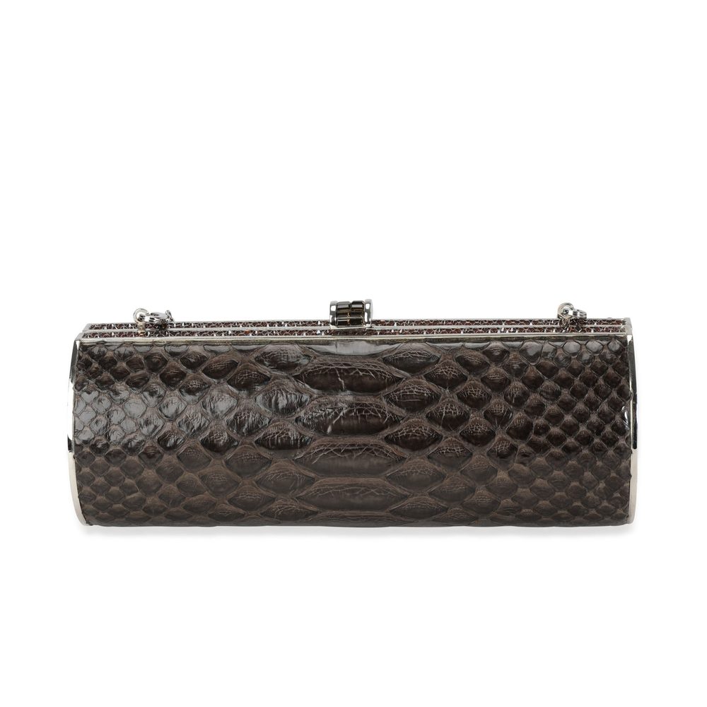 Judith Leiber Brown Python & Crystal Minaudiere - image 3